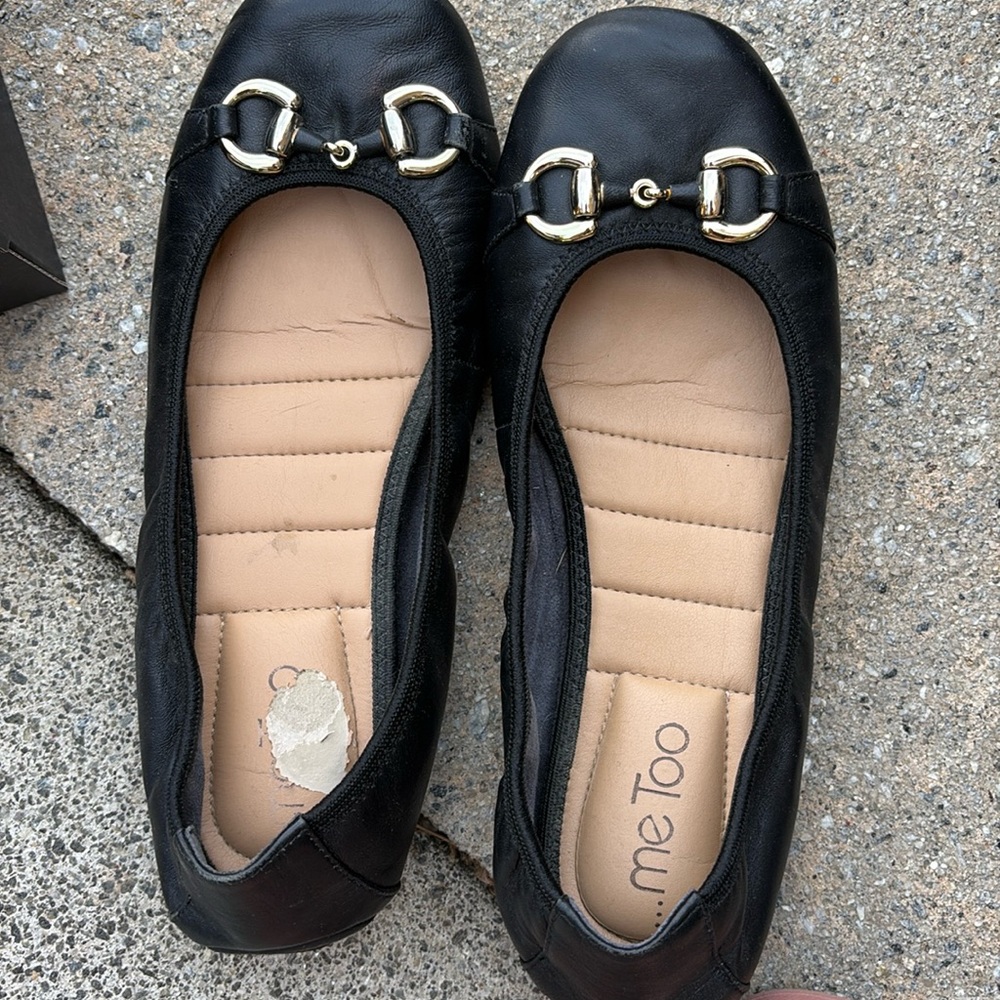 Me too black ballet flats. NWOT